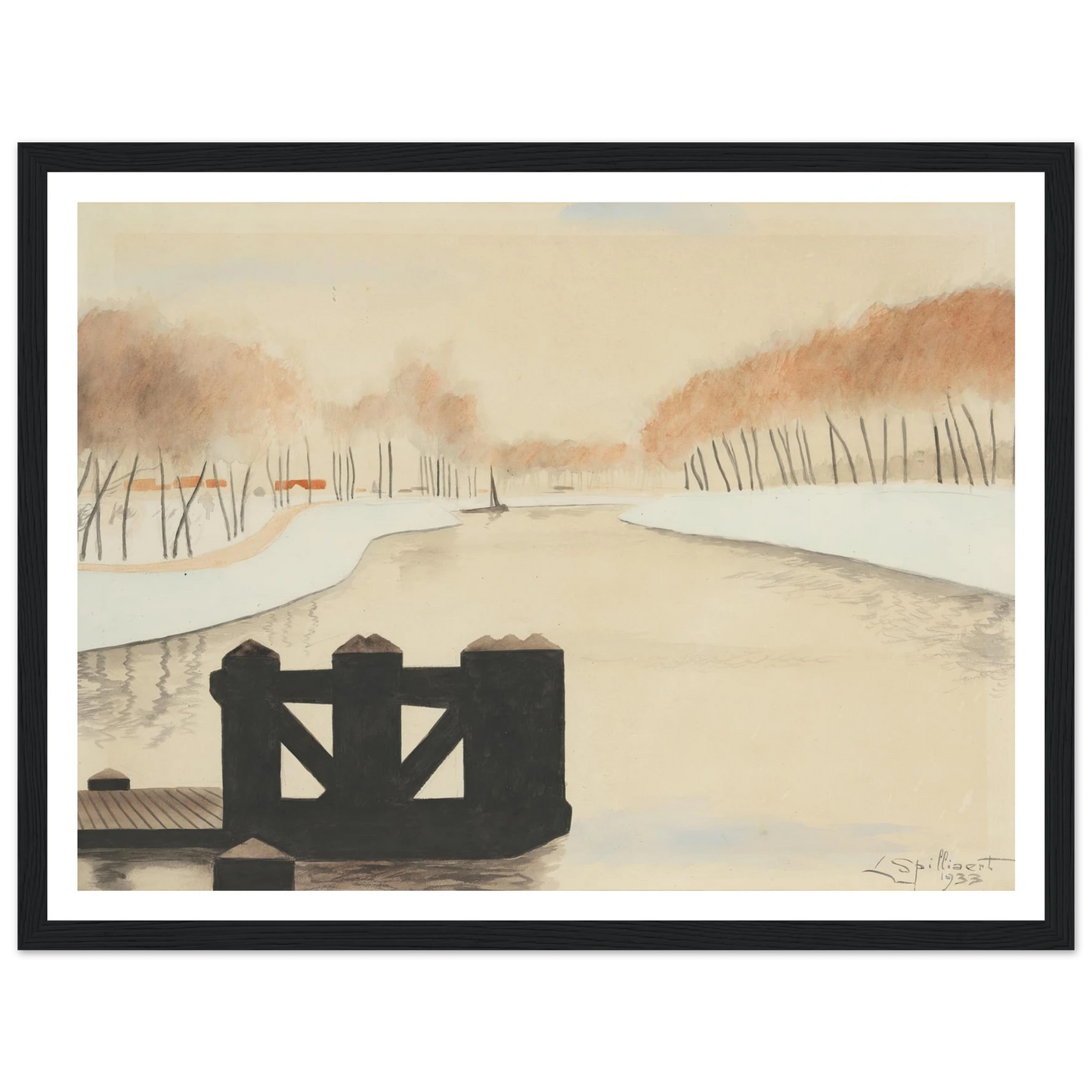 De Keignaertkreek in Zandvoorde (1933) Art Print | Leon Spilliaert-Quipham Collections