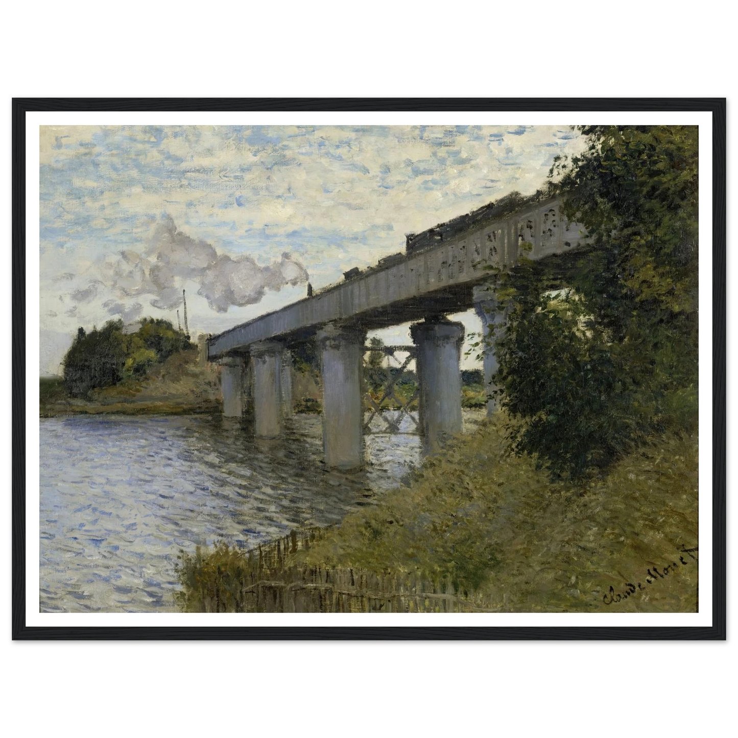 The Railroad bridge in Argenteuil (1873 - 1874) Art Print | Claude Monet-Quipham Collections