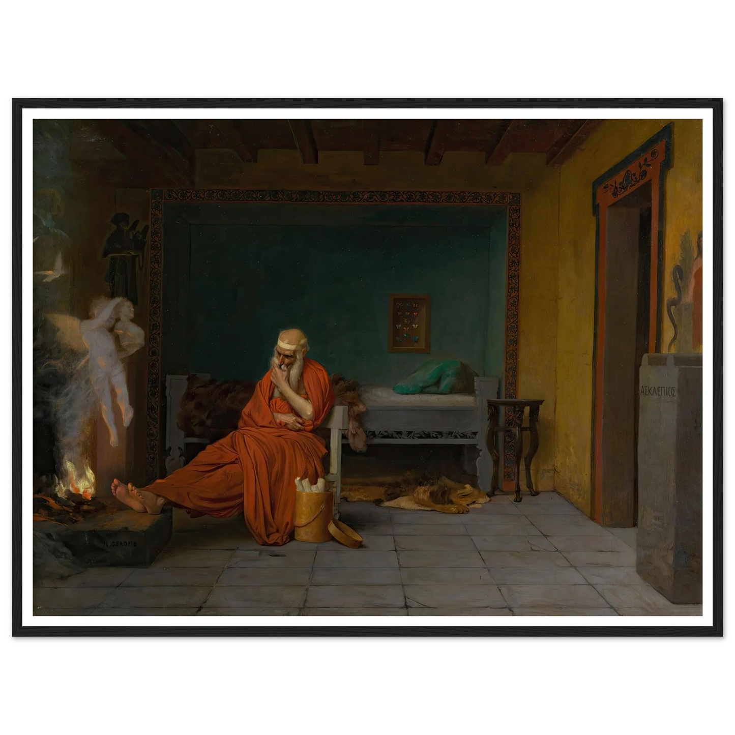 The Poet Dreams of Cupid by the Fire Art Print | Jean Leon Gerome-Quipham Collections