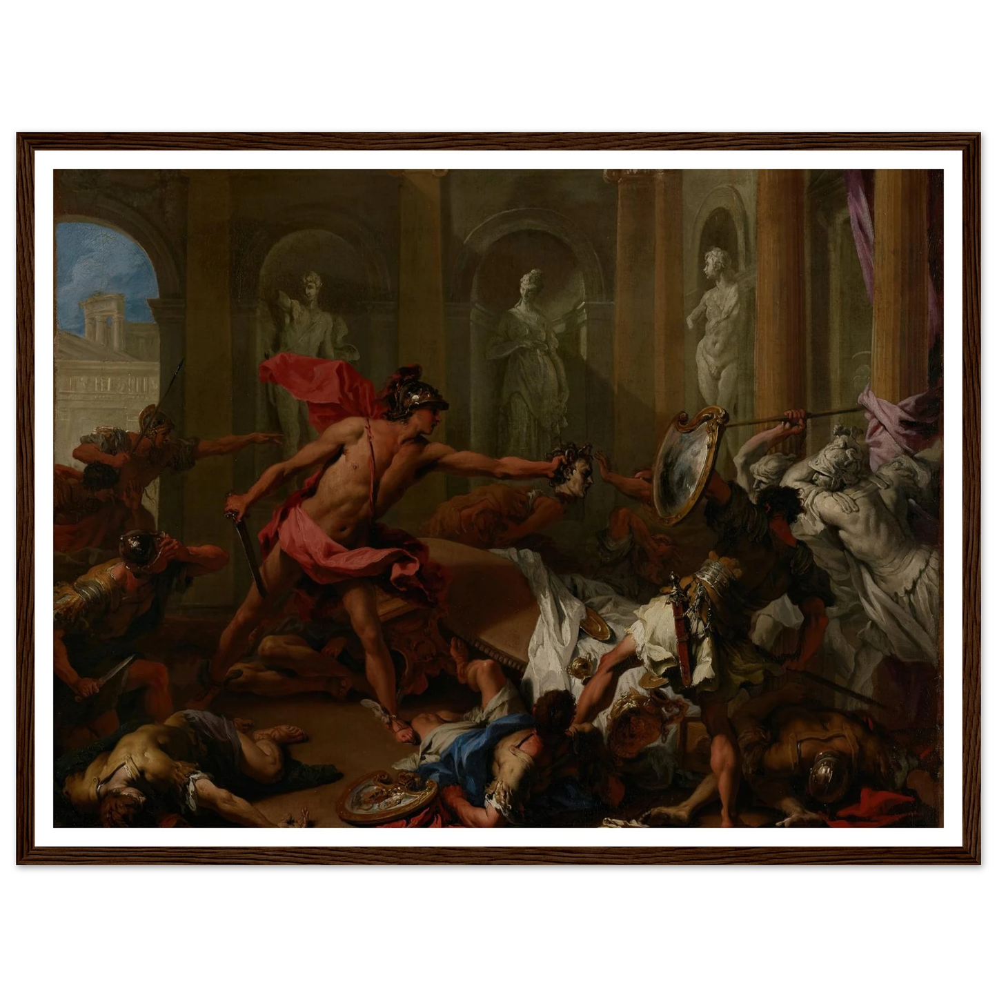 Perseus Confronting Phineus With The Head of Medusa (1705–1710) Art Print | Sebastiano Ricci-Quipham Collections