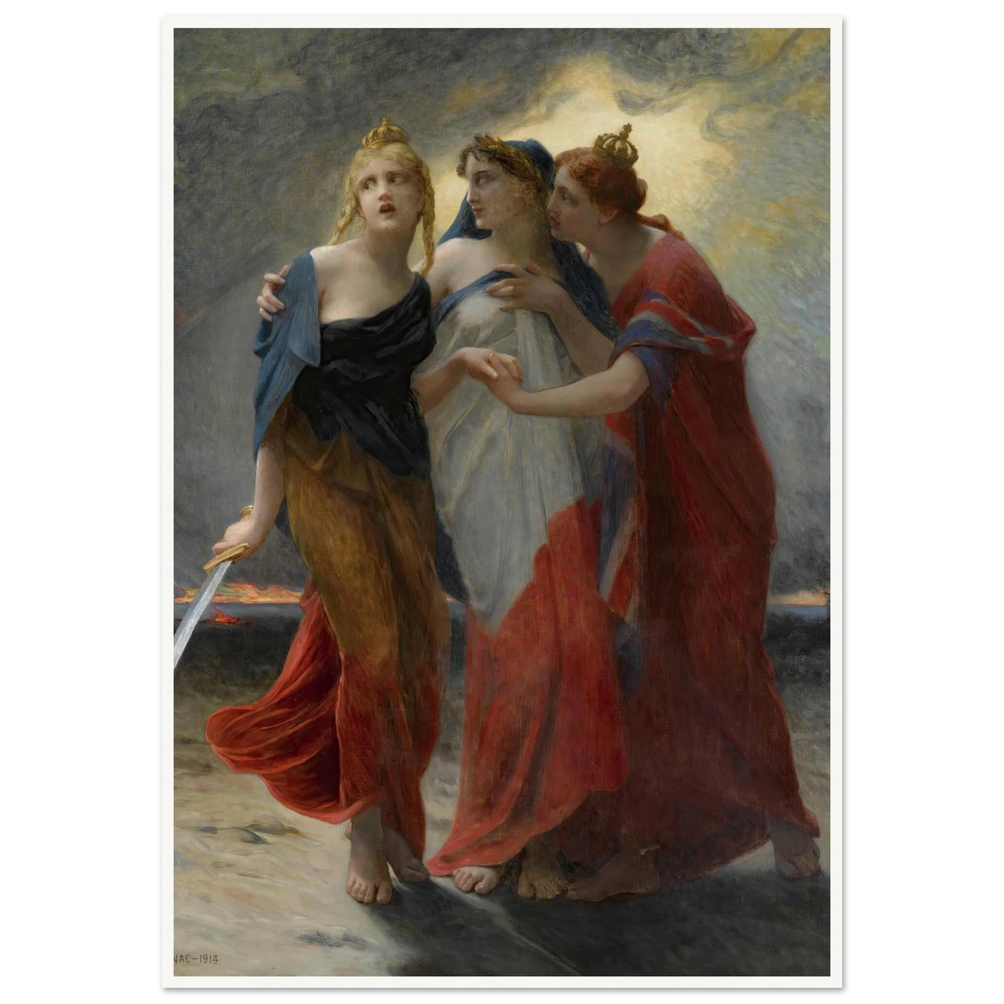 La Belgique, La France Et L’angleterre Devant L’invasion Allemande (1914) Art Print | Guillaume Seignac-Quipham Collections