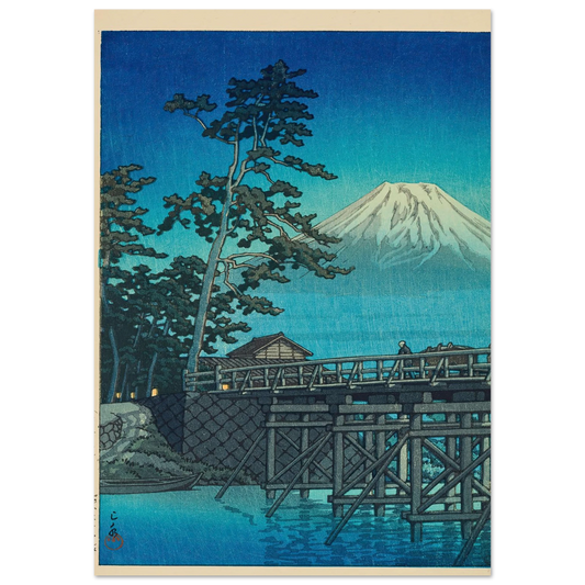 Tsukiyo no Fuji, Kawaibashi (Mt. Fuji in moonlight, Kawai Bridge) (1947) Art Print | Kawase Hasui-Quipham Collections