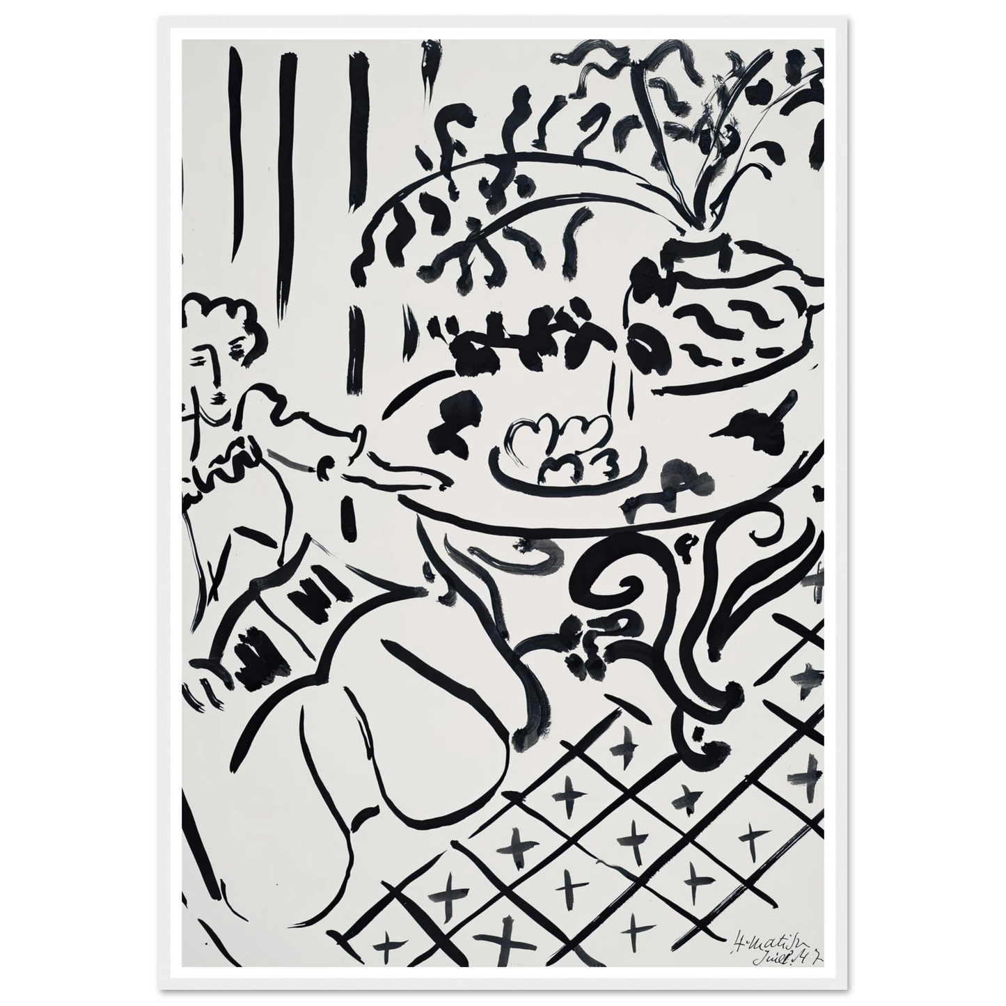 Fille assise à table (1947) Art Print | Henri Matisse-Quipham Collections