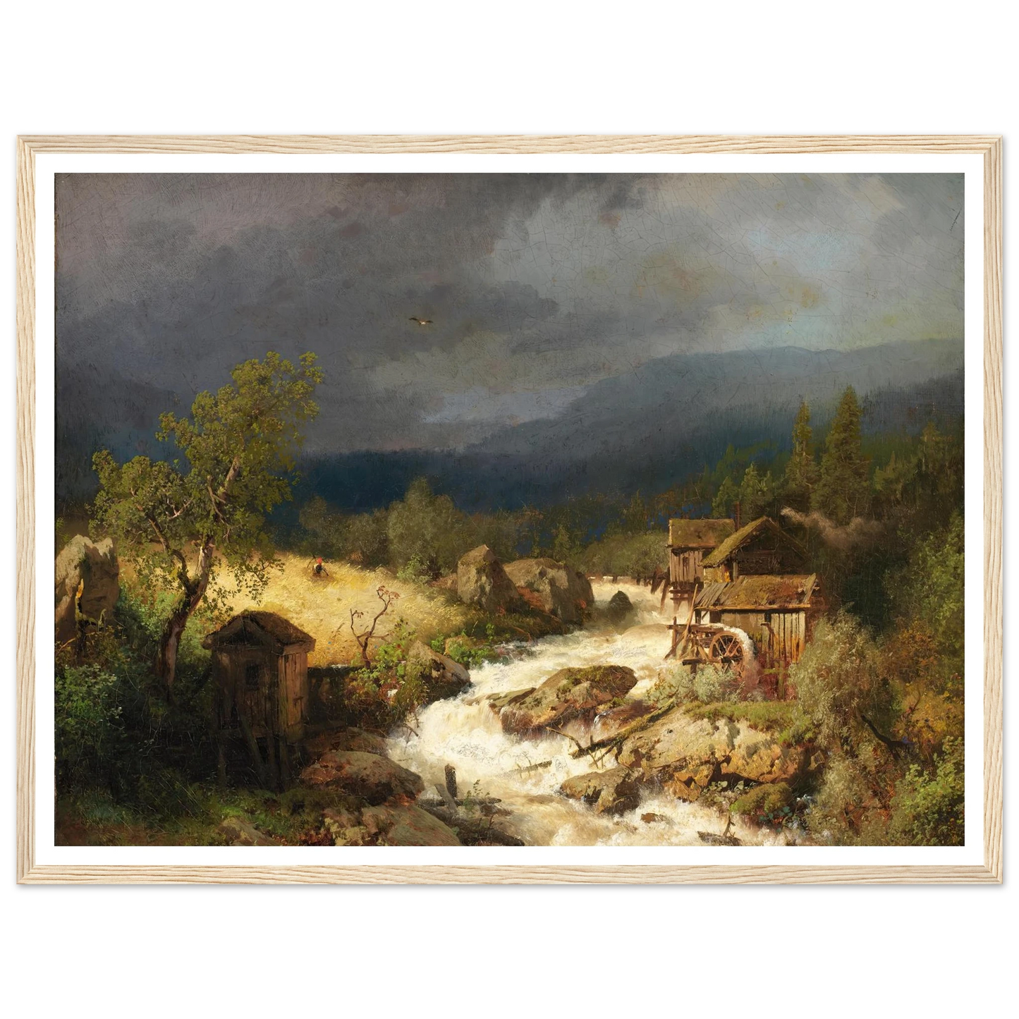 Mill on a Torrent (1871) Art Print | Hermann Ottomar Herzog-Quipham Collections