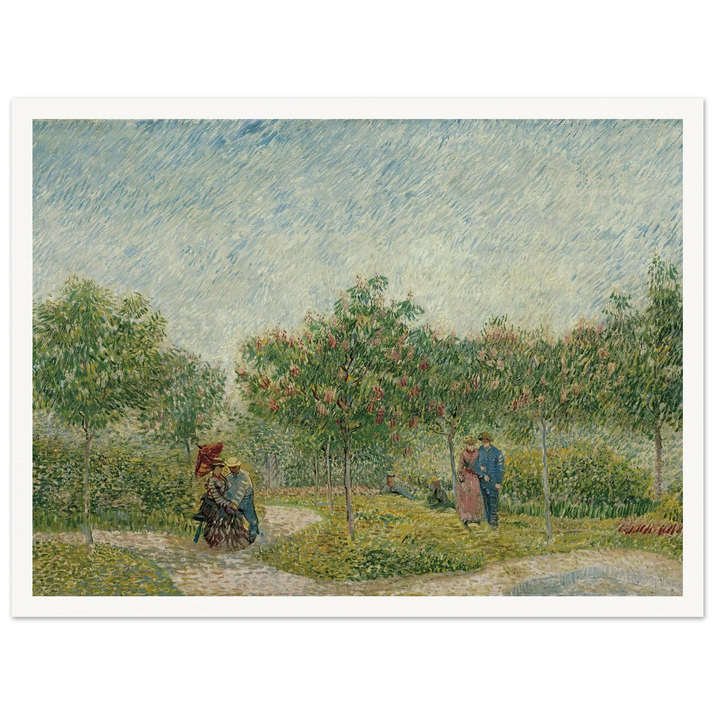 Garden in Montmarte with lovers (1887) Art Print | Vincent van Gogh-Quipham Collections