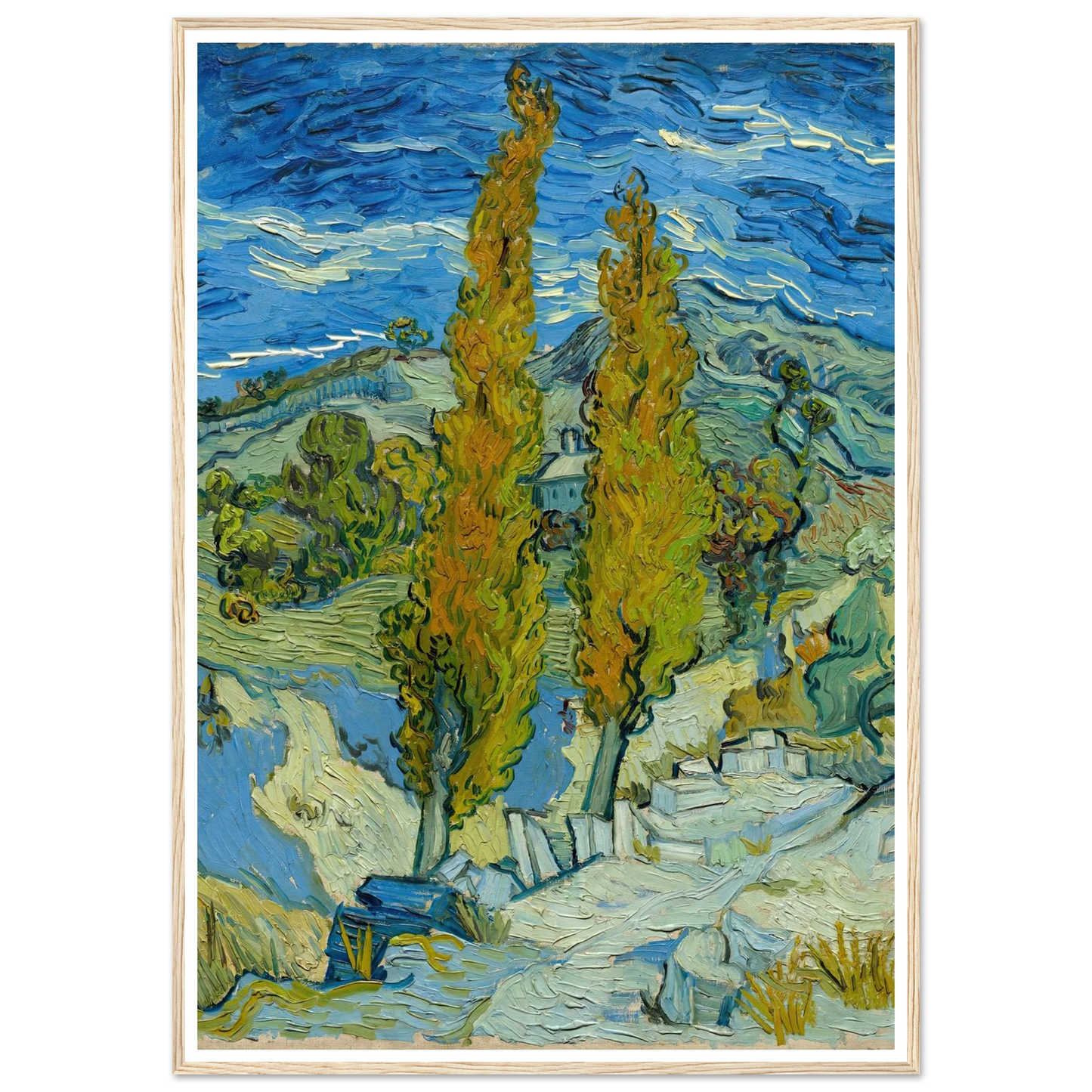 Two Poplars in the Alpilles near Saint-Rémy (1889) Art Print | Vincent van Gogh-Quipham Collections