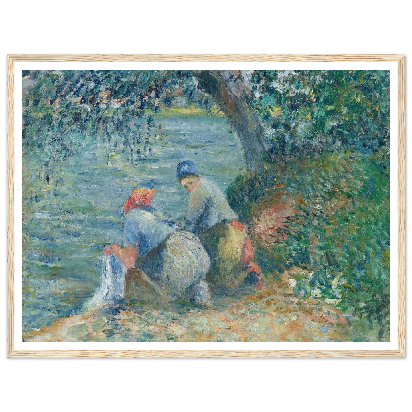 Laveuses au bord de l’eau, Pontoise (1878) Art Print | Camille Pissarro-Quipham Collections