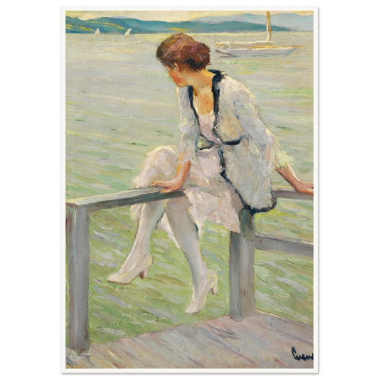 Young woman at Lake Starnberg (1915-1920) Art Print | Edward Cucue-Quipham Collections