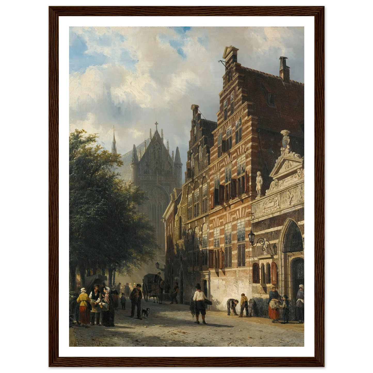The Kerkgracht In Leiden (1857) Art Print | Cornelis Springer-Quipham Collections