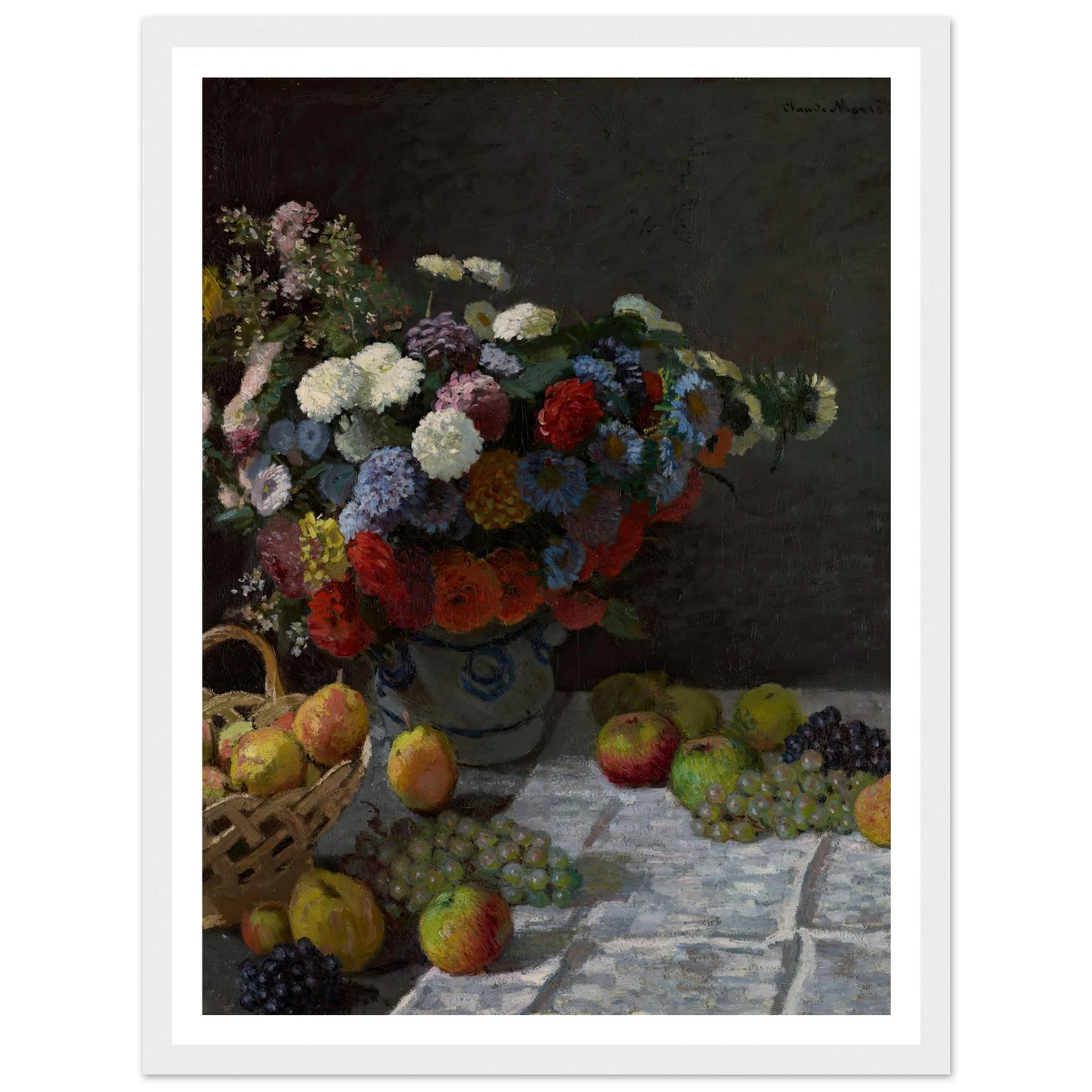 Still Life with Flowers and Fruit (1869) Art Print | Claude Monet-Quipham Collections