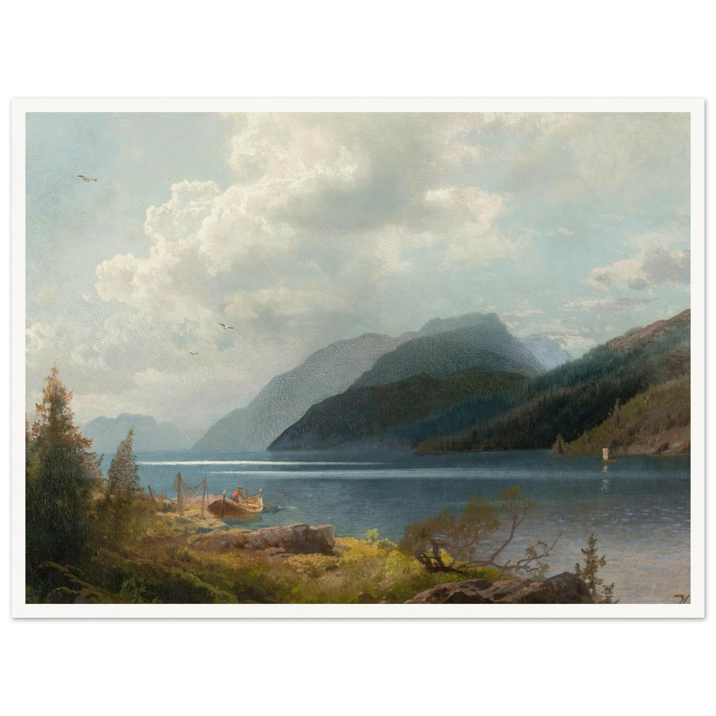 Mountain Lake, Sagne Fjord, Norway Art Print | Hermann Ottomar Herzog-Quipham Collections