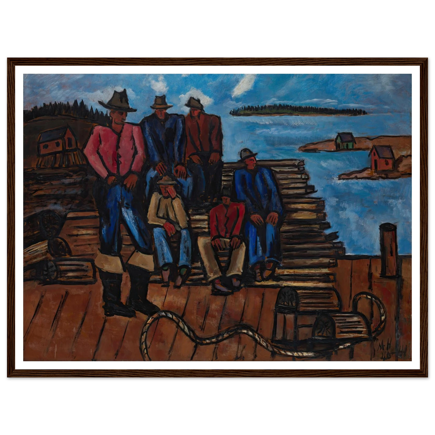 Lobster Fishermen (1940-1941) Art Print | Marsden Hartley-Quipham Collections
