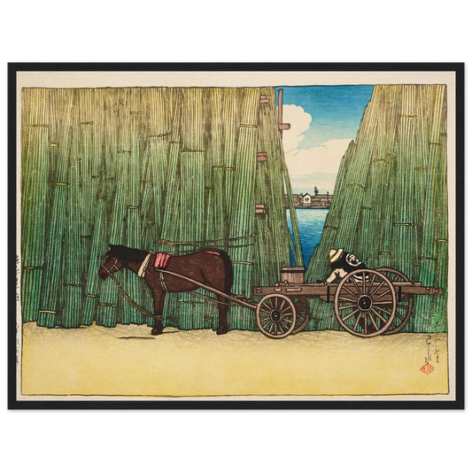 Komagata kashi (River bank, Komagata) (1919) Art Print | Kawase Hasui - Framed Poster - 30x40 cm / 12x16″ - Black frame