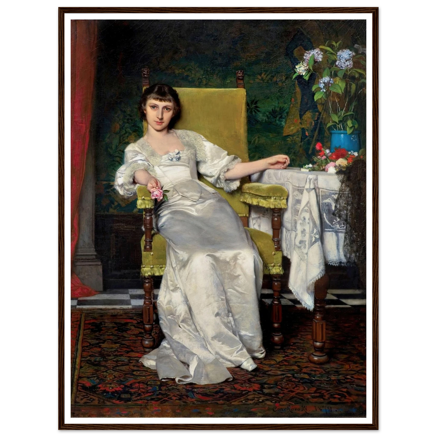 A lady with rose (1879) Art Print | Wladyslaw Czachorski-Quipham Collections