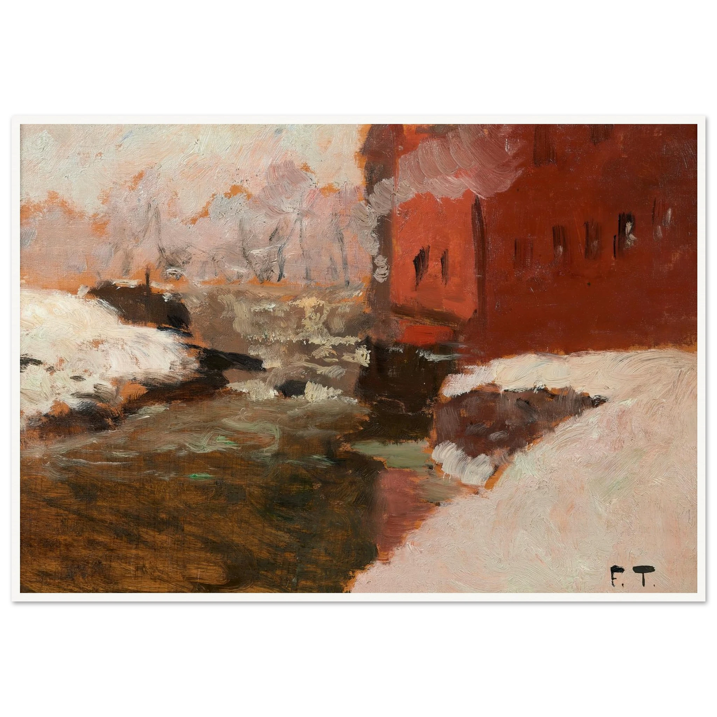 Den røde Fabrik (l’usine rouge) Art Print | Frits Thaulow-Quipham Collections