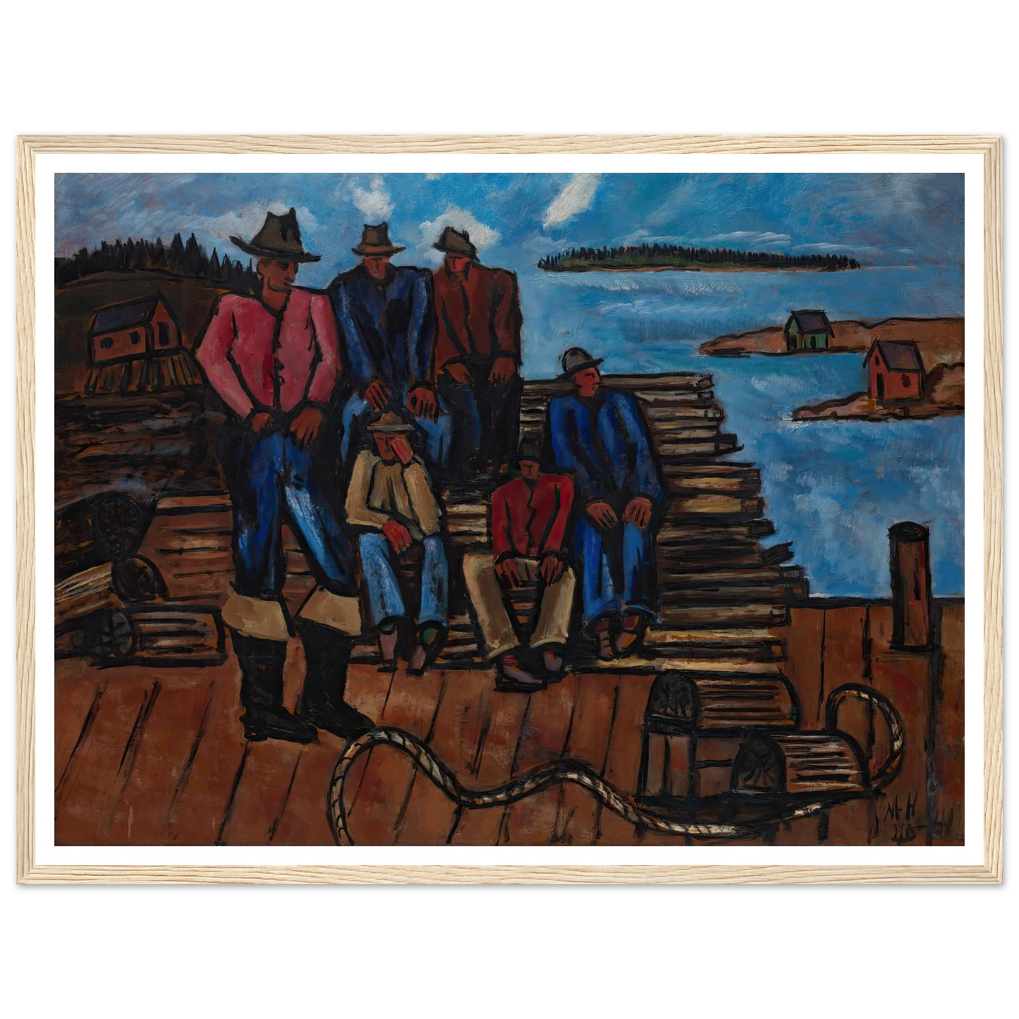 Lobster Fishermen (1940-1941) Art Print | Marsden Hartley-Quipham Collections