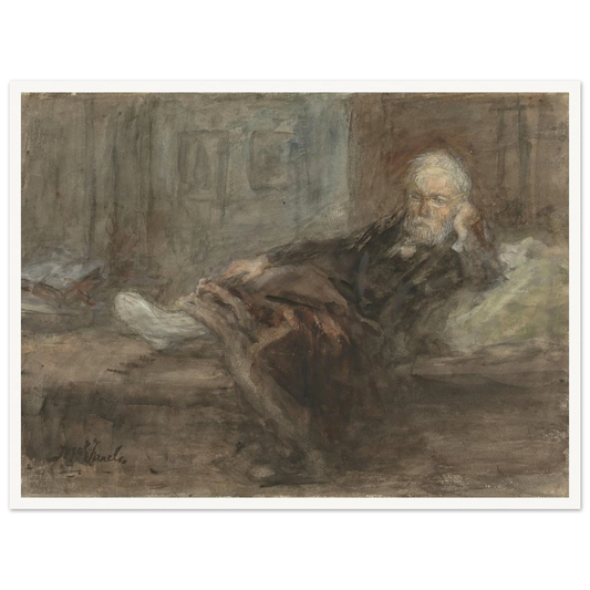 Zelfportret met zieke voet (c. 1898) Art Print | Jozef Israels-Quipham Collections