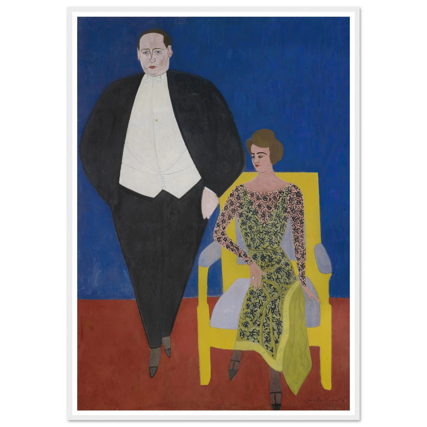 Portrait of Gustave en Norine Van Hecke (1920) Art Print | Leon Spilliaert-Quipham Collections