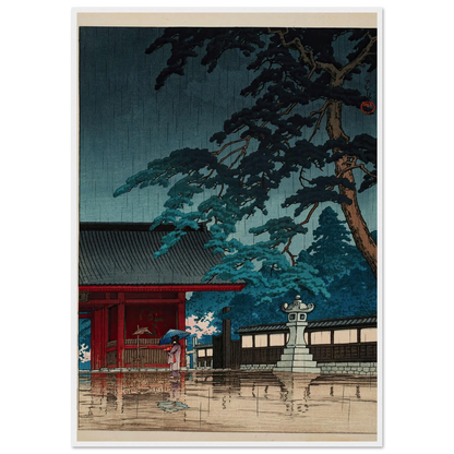 Spring rain at the Gokokuji Temple (1932) Art Print | Kawase Hasui-Quipham Collections