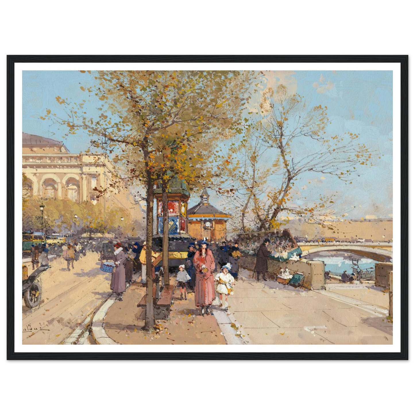 A stroll by the Seine Art Print | Eugene Galien Laloue-Quipham Collections