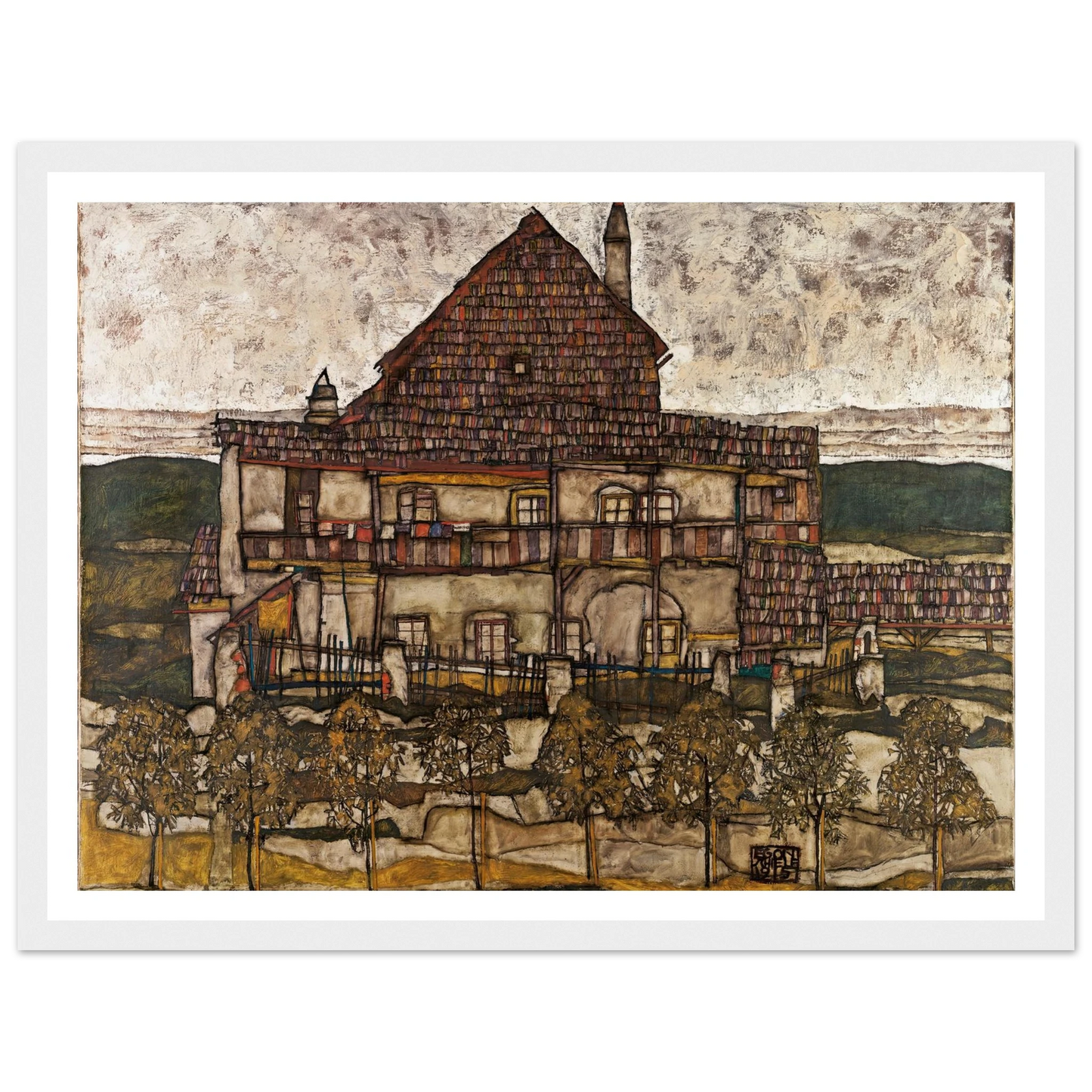 House with Shingle Roof (Old House II) (1915) Art Print | Egon Schiele-Quipham Collections