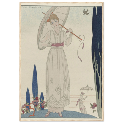 Le cyprès et la rose ; Robe d’été de Doeuillet (1914) Art Print | George Barbier-Quipham Collections