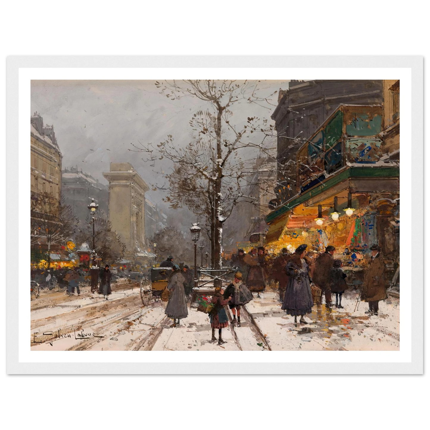 Boulevard Bonne – Nouvelle sous la neige Art Print | Eugene Galien Laloue-Quipham Collections