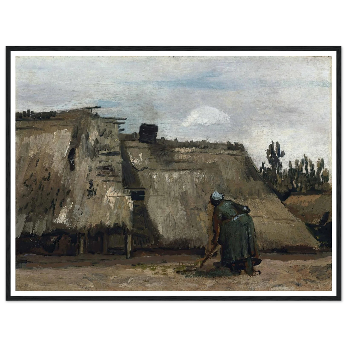 A Peasant Woman Digging in Front of Her Cottage (c. 1885) Art Print | Vincent van Gogh-Quipham Collections