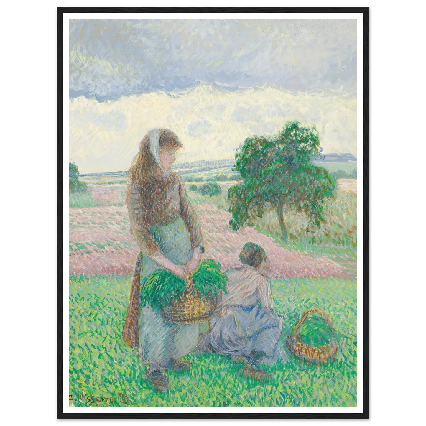 Paysannes portant un panier (1888) Art Print | Camille Pissarro-Quipham Collections