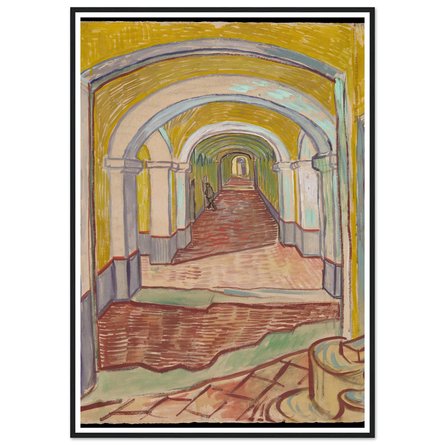 Corridor in the Asylum (1889) Art Print | Vincent van Gogh-Quipham Collections
