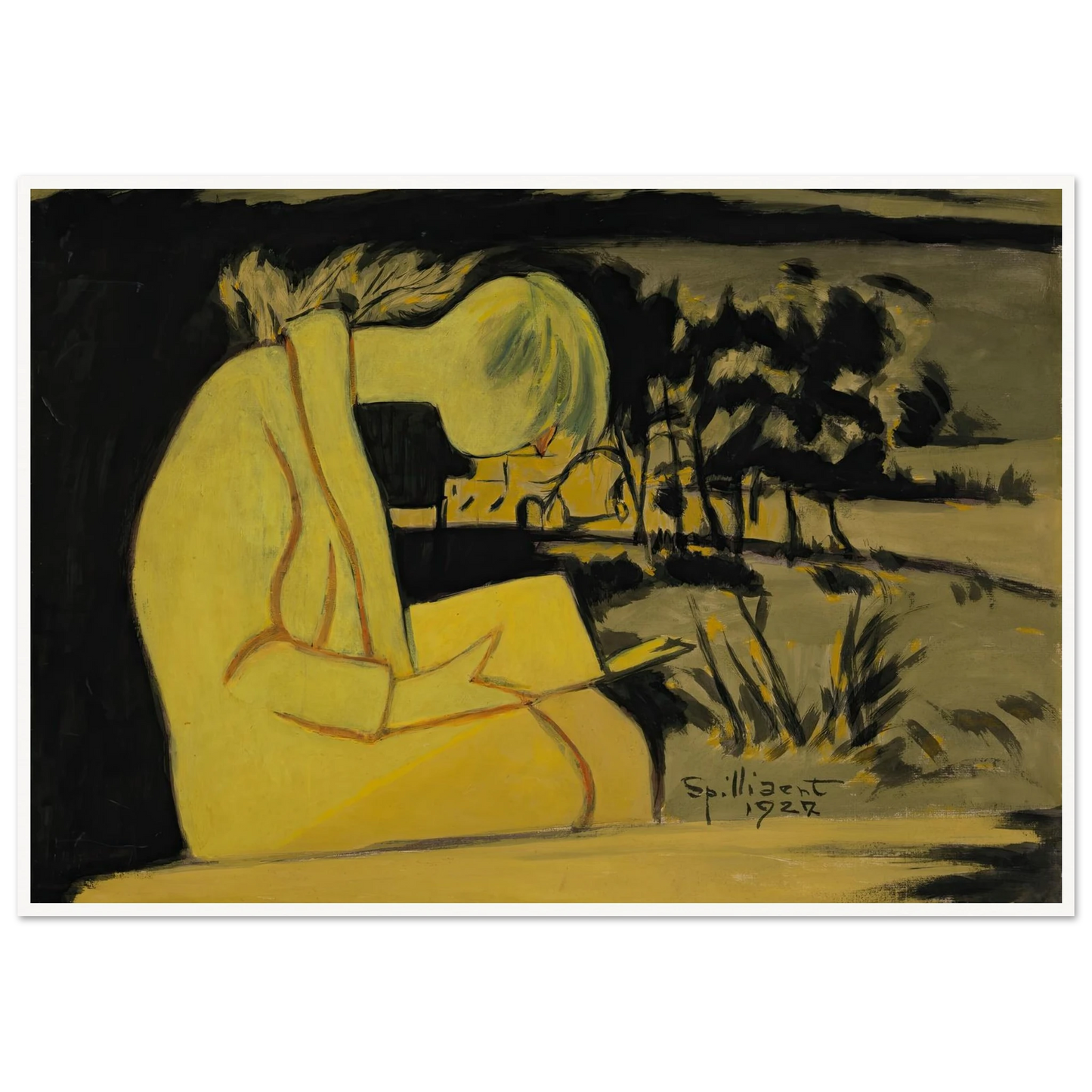 Jeune fille en jaune, lisant (1927) Art Print | Leon Spilliaert-Quipham Collections