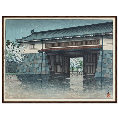 Sakuradamon no harusame (Spring rain at Sakurada Gate) (1952) Art Print | Kawase Hasui-Quipham Collections