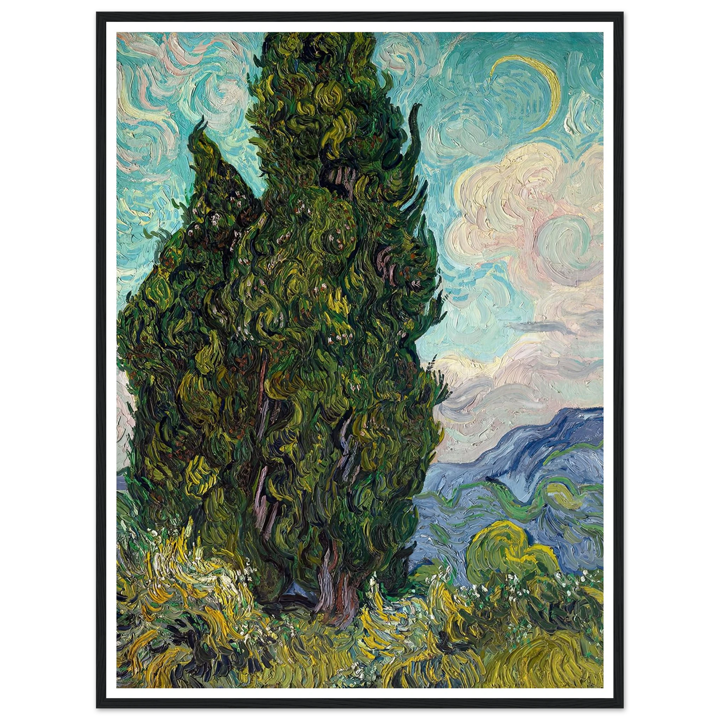 Cypresses (1889) Art Print | Vincent van Gogh-Quipham Collections