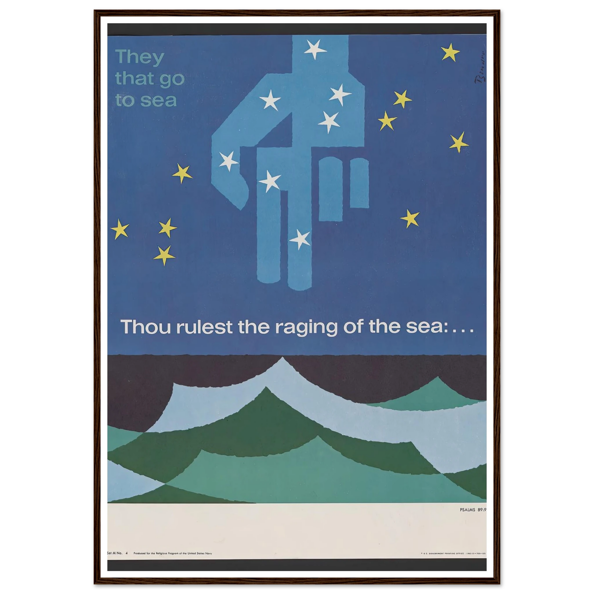 Thou rulest the raging of the sea … Psalms 89_9 (1963) Art Print | Joseph Binder-Quipham Collections
