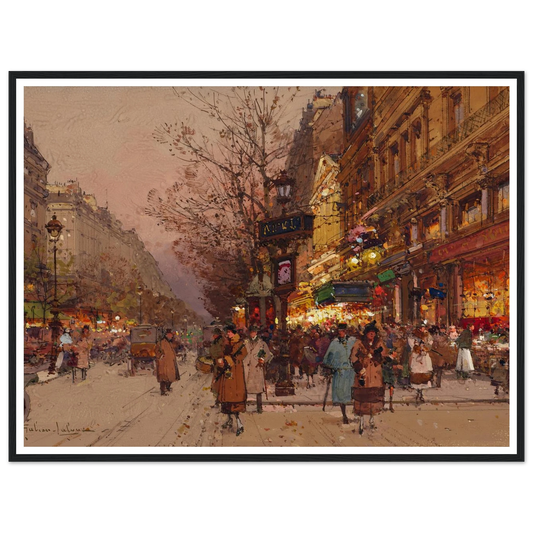 Les Grands Boulevards près du théâtre des variétés Art Print | Eugene Galien Laloue-Quipham Collections