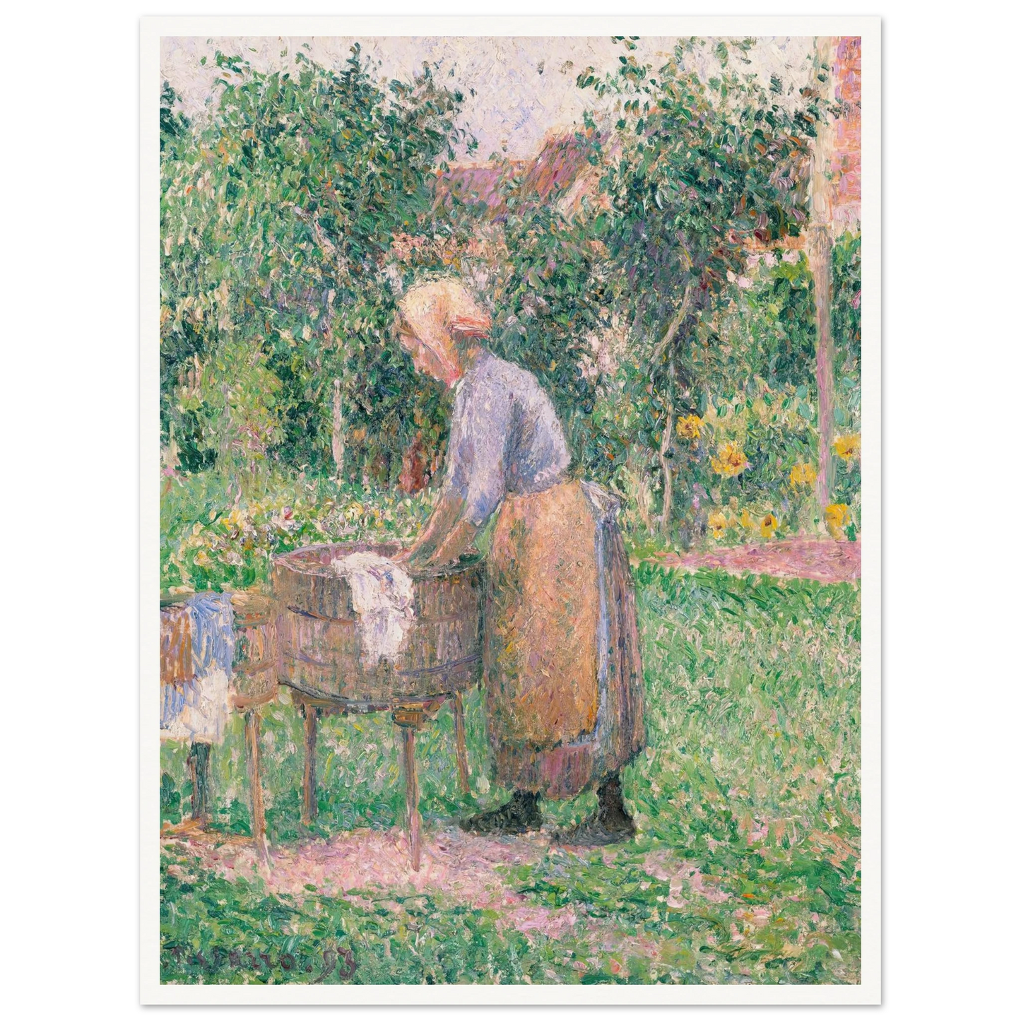 A Washerwoman at Éragny (1893) Art Print | Camille Pissarro-Quipham Collections