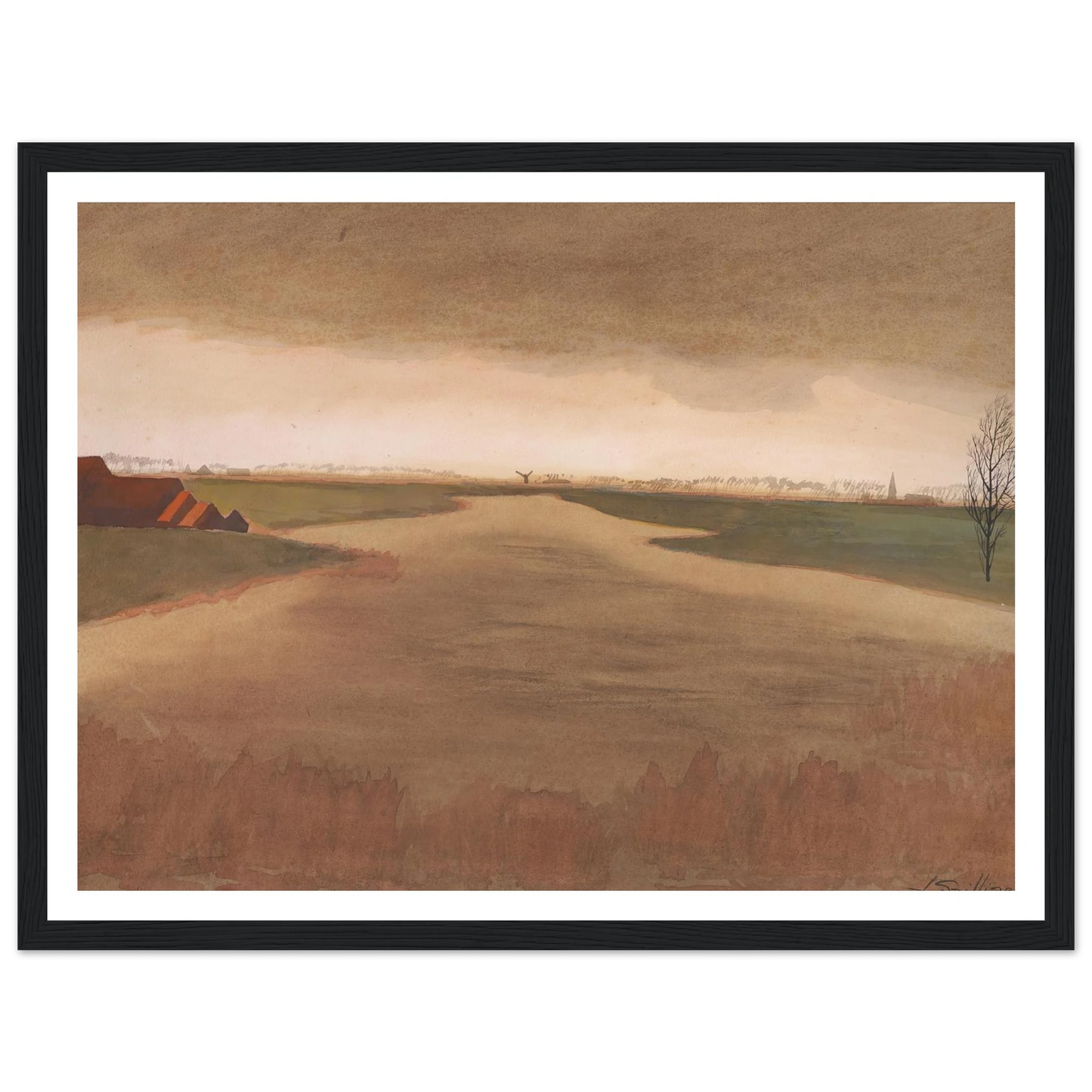 Landschap – Keignaertkreek te Zandvoorde (1931) Art Print | Leon Spilliaert-Quipham Collections
