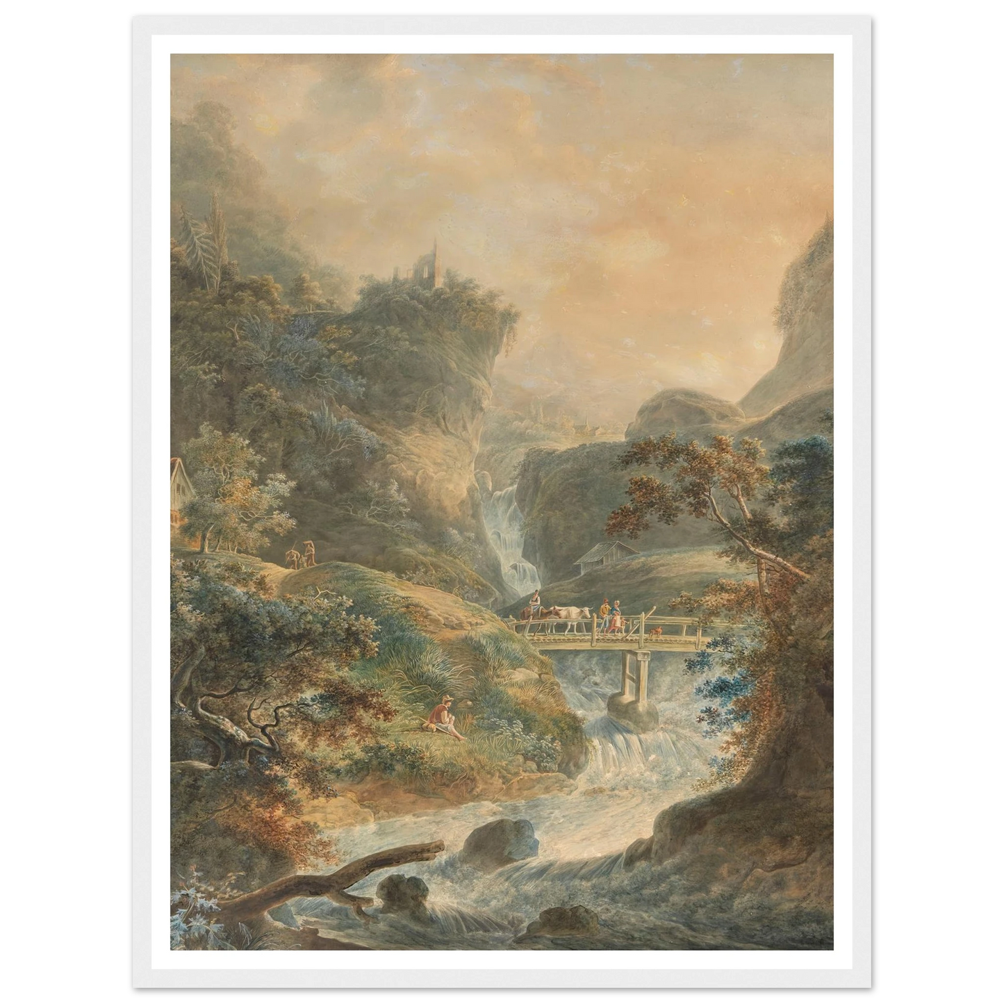 Landschaft mit reißendem Bach im Juragebirge (1790) Art Print | Peter Birmann-Quipham Collections