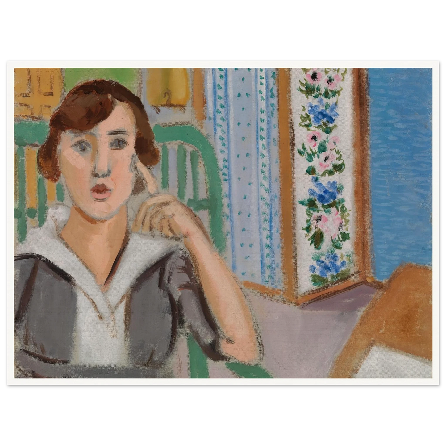 Woman and Screen (La Femme au paravent) (1919) Art Print | Henri Matisse-Quipham Collections