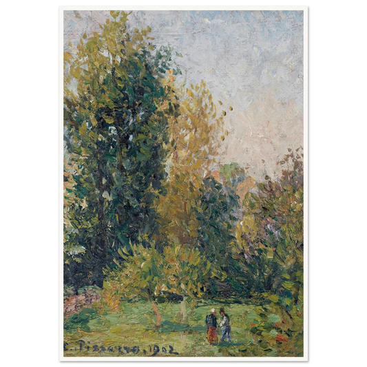Paysage Avec Deux Personnages, Éragny, Automne (1902) Art Print | Camille Pissarro-Quipham Collections