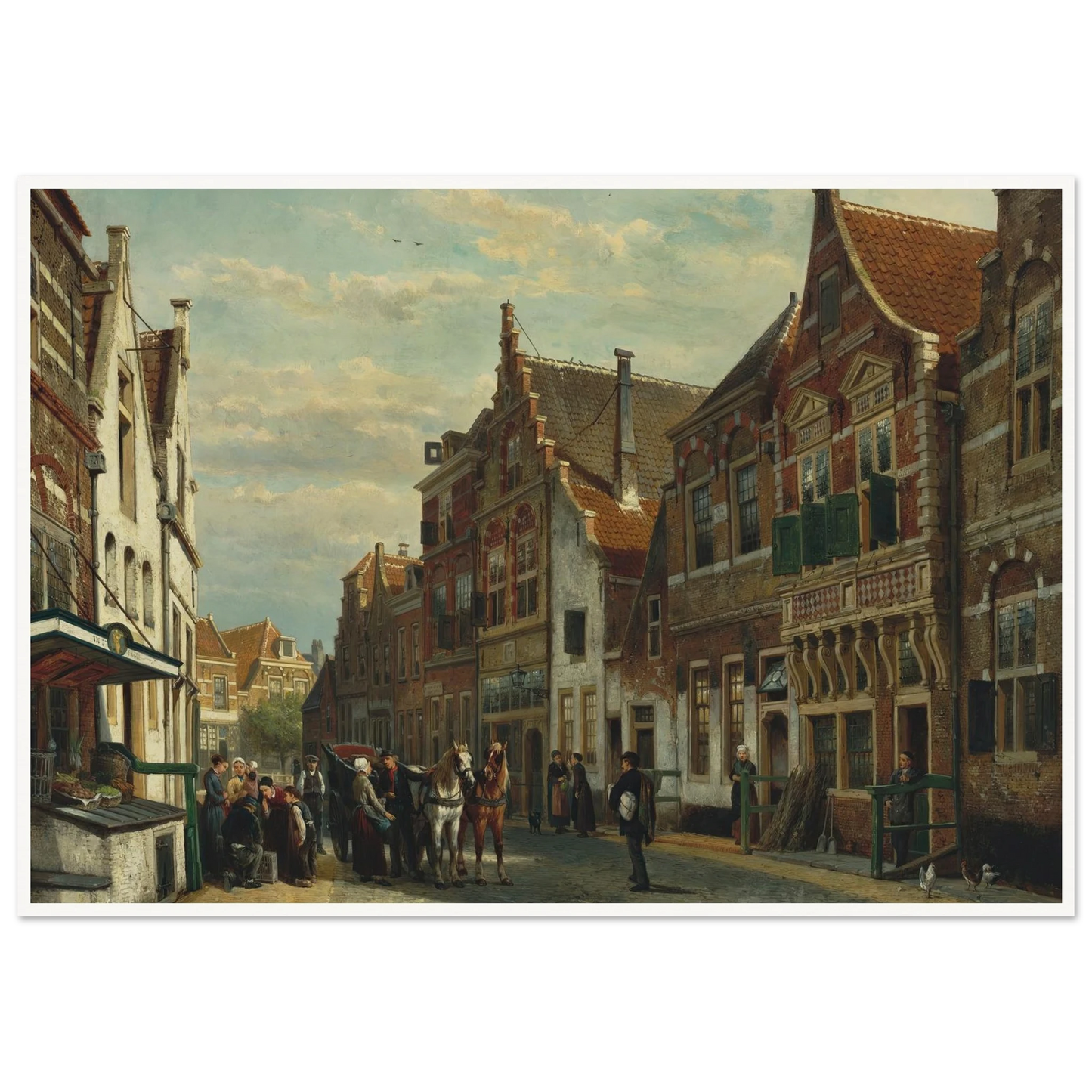 The Wijdstraat, Oudewater, in summer (1878) Art Print | Cornelis Springer-Quipham Collections