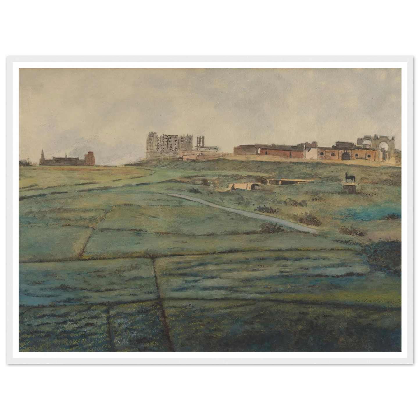 De Wellingtonrenbaan en het Royal Palace Hotel te Oostende kort na de Tweede Wereldoorlog (1945) Art Print | Leon Spilliaert-Quipham Collections