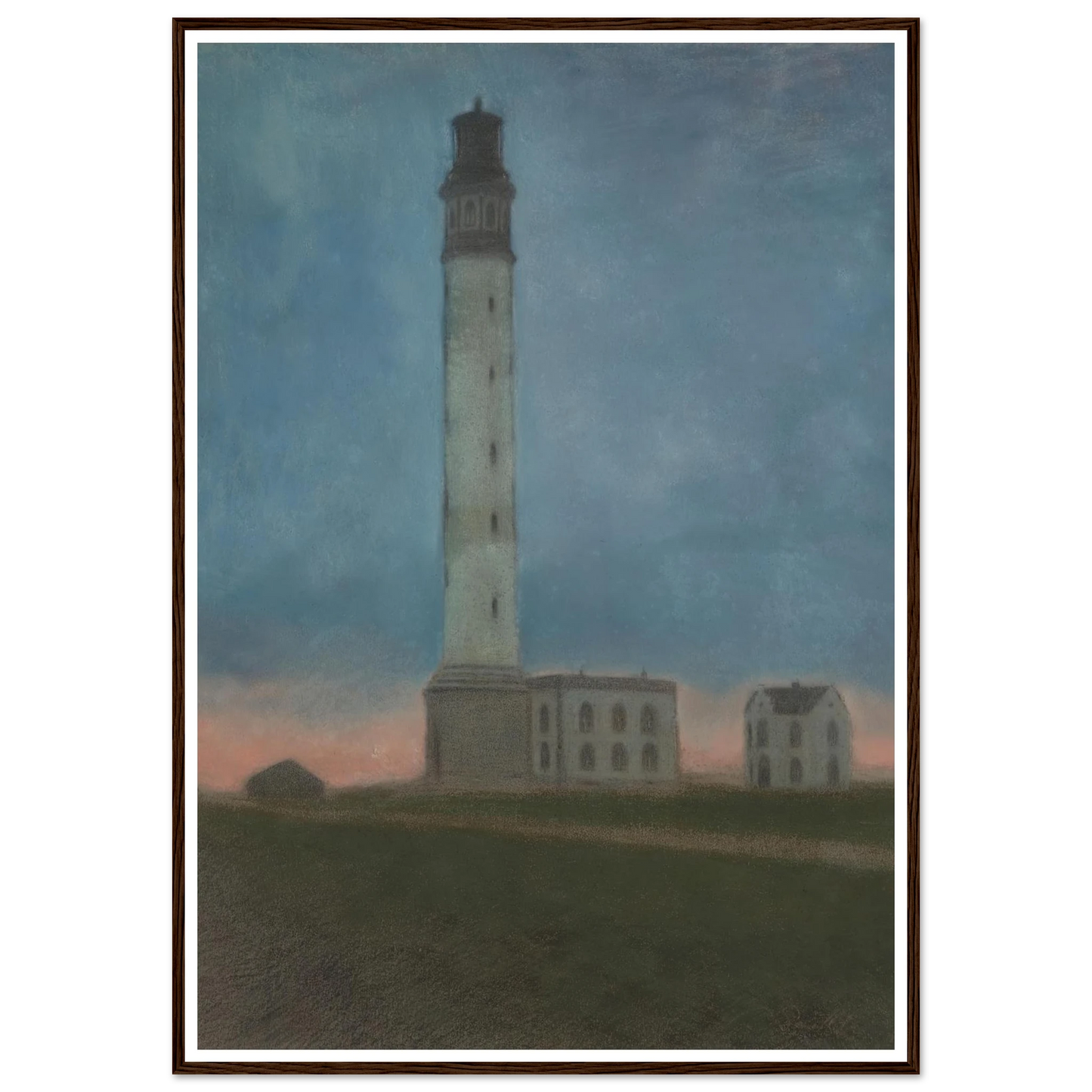 De vuurtoren van Oostende bij zonsopgang (1909) Art Print | Leon Spilliaert-Quipham Collections
