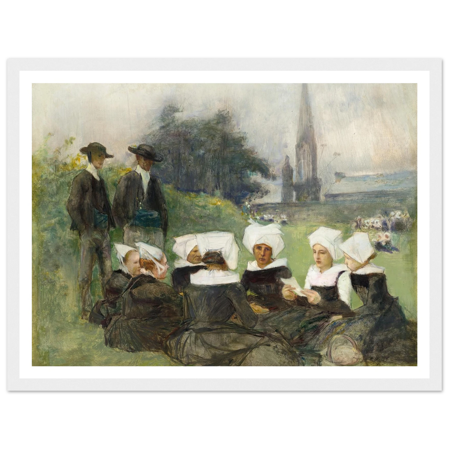 Study for Breton Women at a Pardon (c. 1887) Art Print | Pascal Adolphe Jean Dagnan Bouveret-Quipham Collections