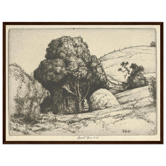 Haystack (1919) Art Print | Ernest Haskell - Framed Poster - 30x40 cm / 12x16″ - Black frame
