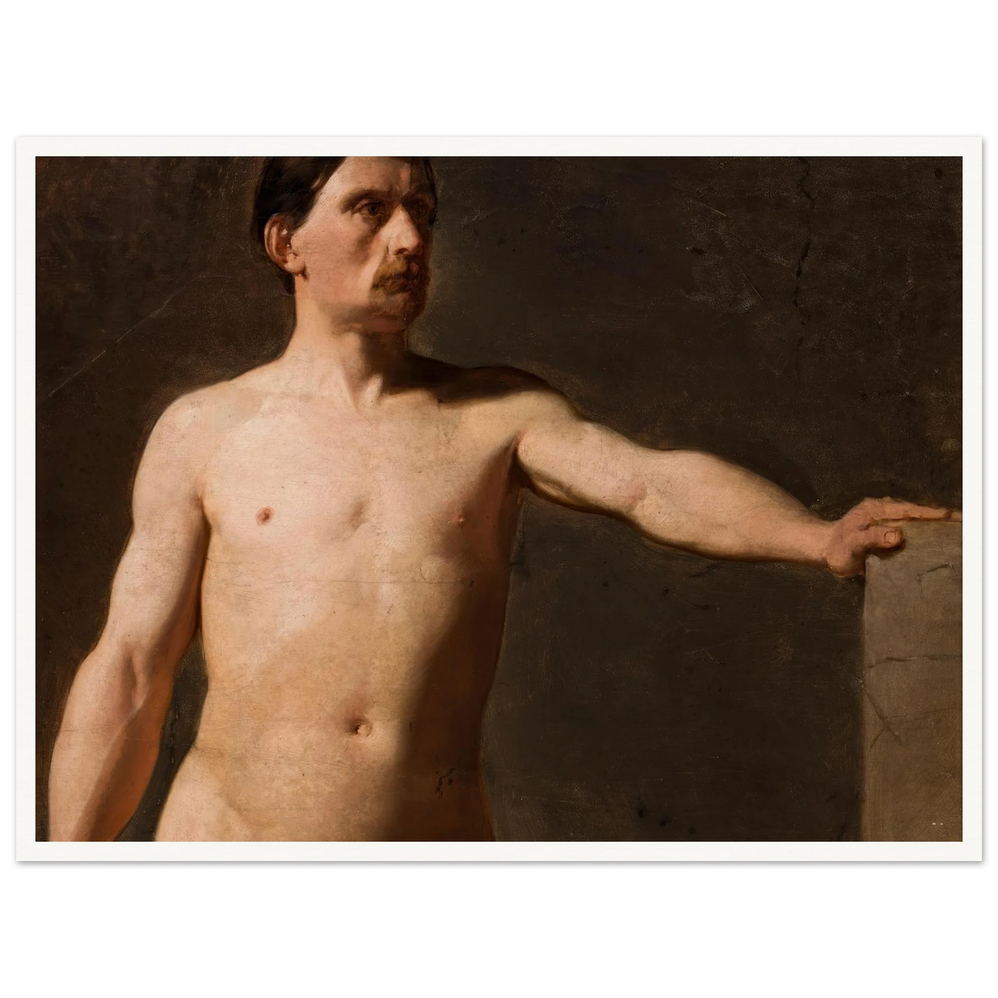 Male nude – torso of a male figure (1859) Art Print | Jan Matejko-Quipham Collections