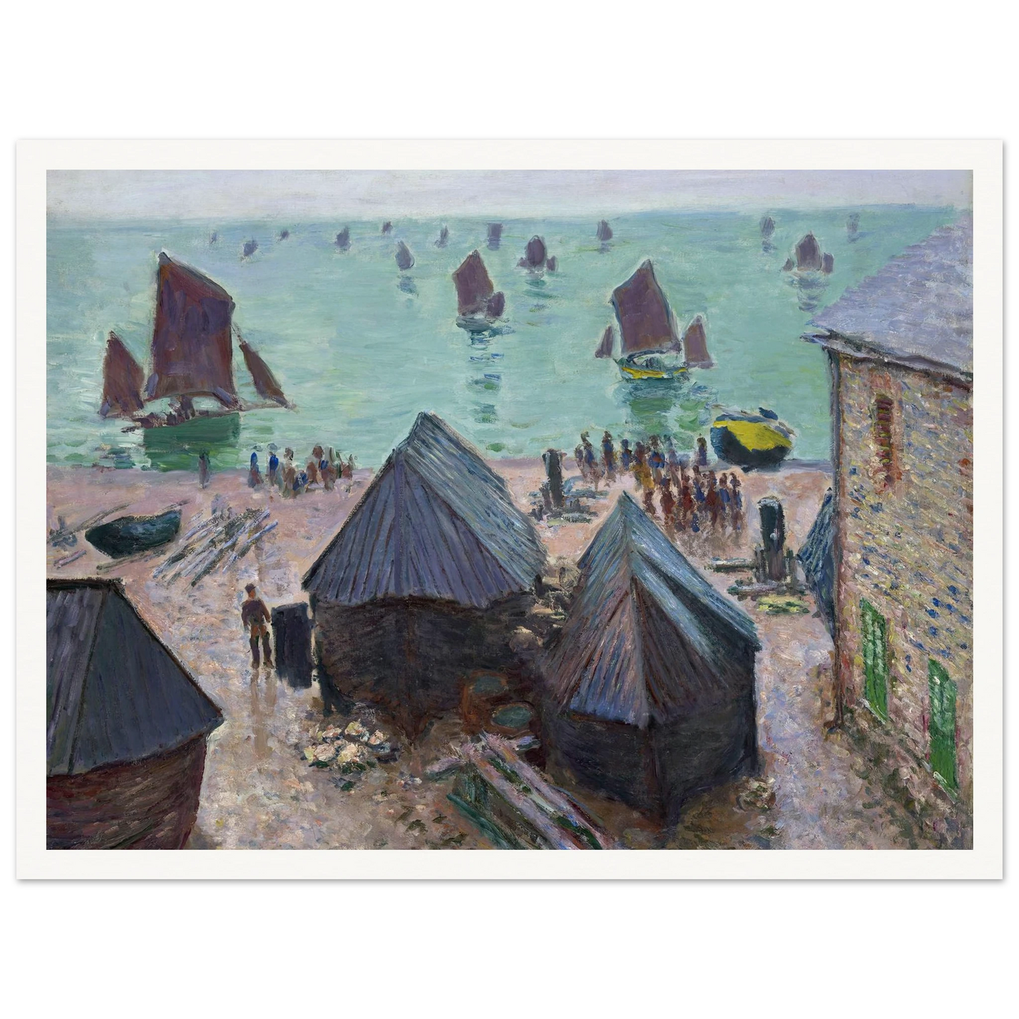 The Departure of the Boats, Étretat (1885) Art Print | Claude Monet-Quipham Collections