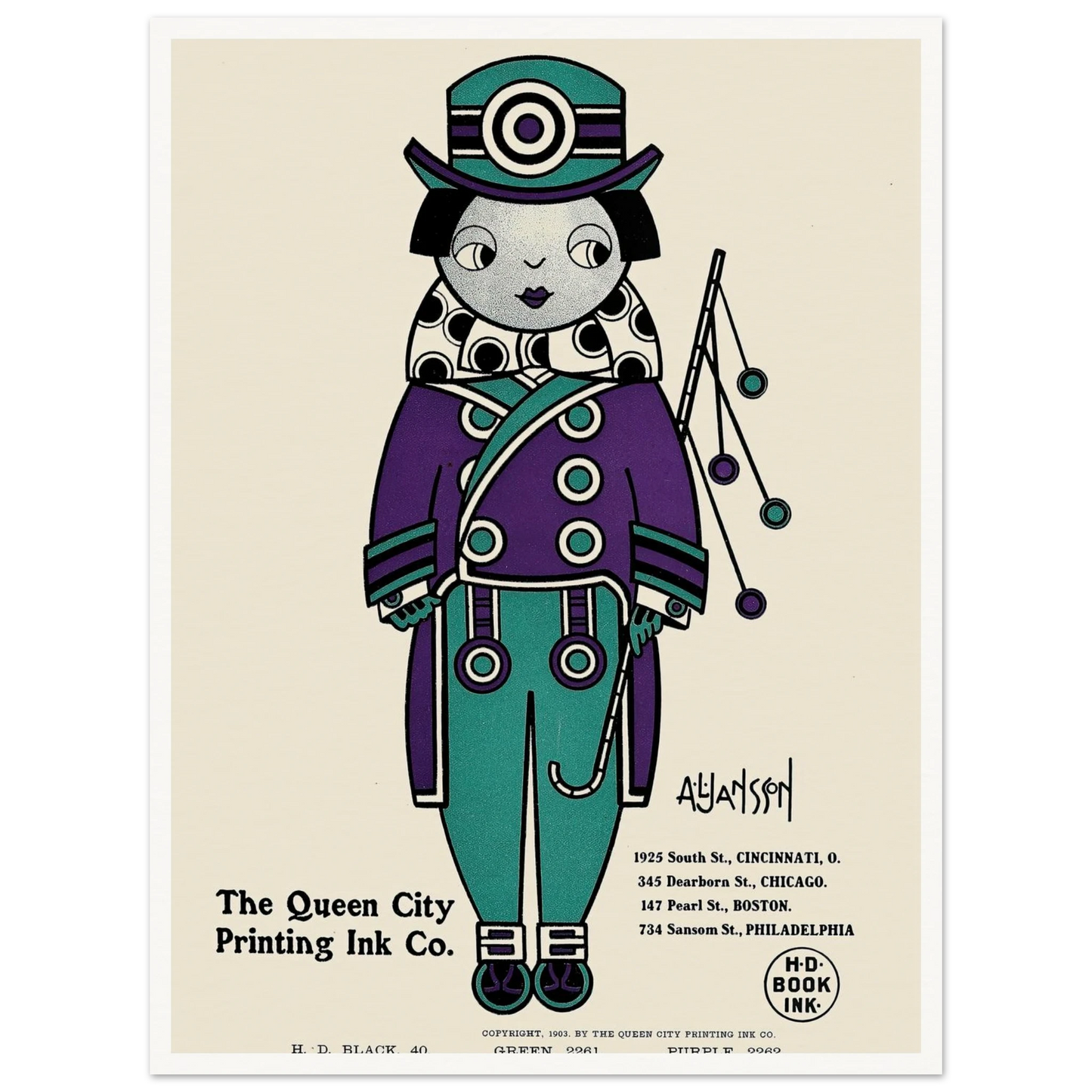 Queen City Ink, Ad. 01 (1890-1913) Art Print | Augustus Jansson-Quipham Collections