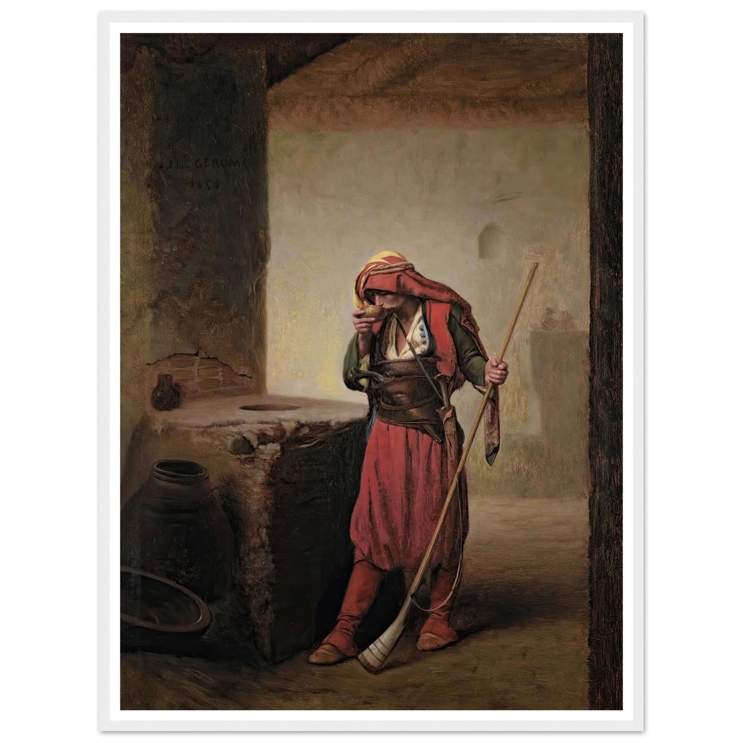 Arnaut Drinking (1856) Art Print | Jean Leon Gerome-Quipham Collections