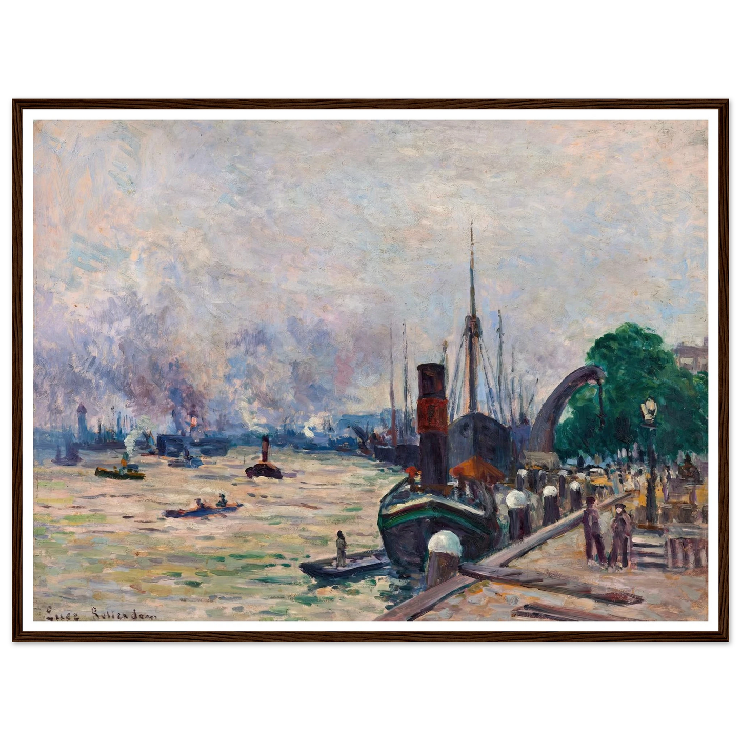 Le port de Rotterdam (1908) Art Print | Maximilien Luce-Quipham Collections